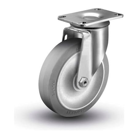 Colson Colson 2 Series Swivel Plate Caster 2.05256.441 - Rubber on Polyolefin 5" Dia. 325 Lb. Cap. 2.05256.441